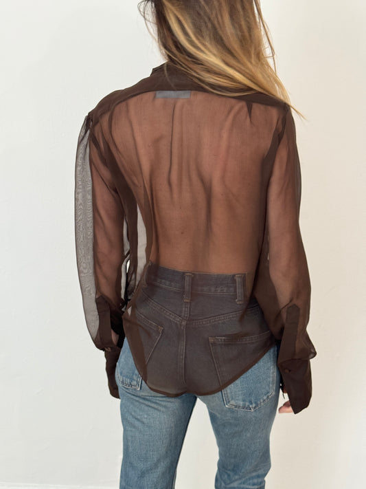 Le Sir Shirt in Sheer Espresso